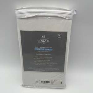 JCPenney Home 300 Thread Count Easy-Care King Pillowcases White 2-Pack